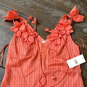 ANTHROPOLOGIE NWT LEIFSDOTTIR SILK CORAL FLOWER 2